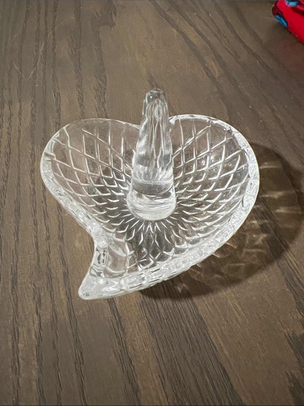 Glass Heart Ring Holder Dish